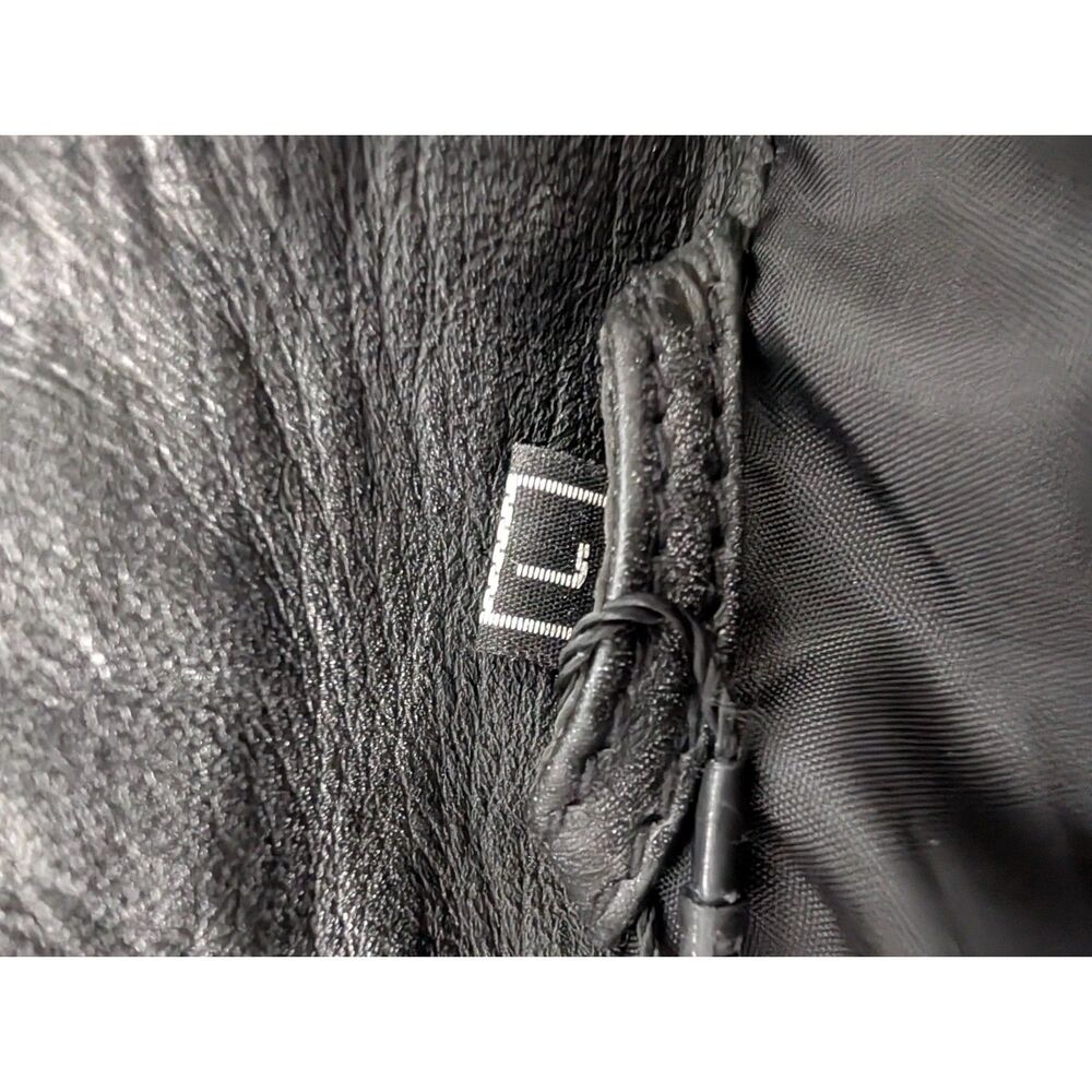Men’s Quilted Leather Car Coat Black Brown Trim Luxe Minimalist L Heritage NWT - Picture 9 of 12